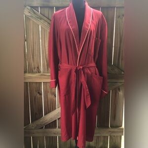 Vintage Perma Prest Red Belted Bathrobe Robe Sears The Men’s Store Medium 38/40